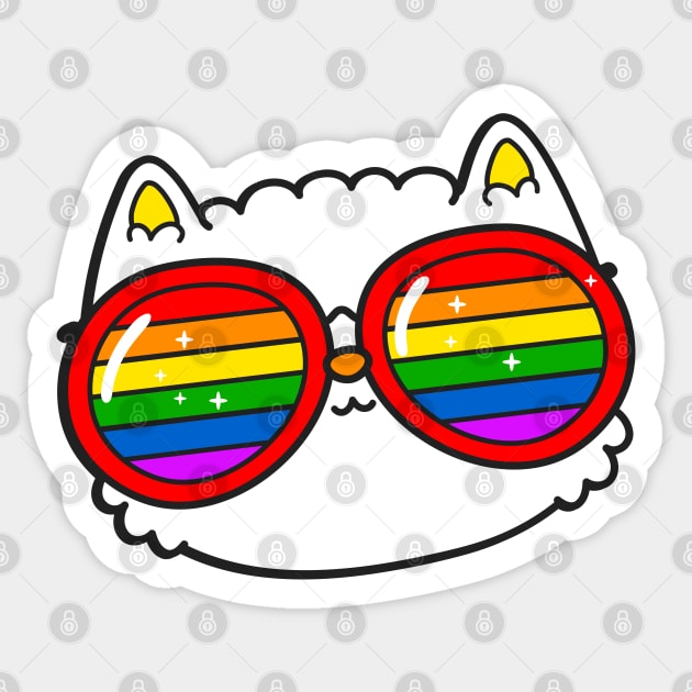 Rainbow Eyes Kitty Sticker by machmigo